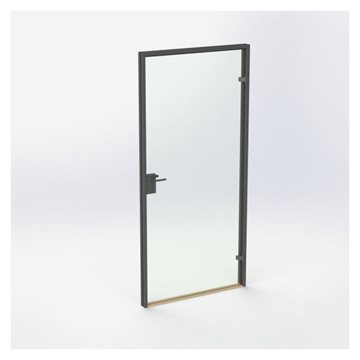 Glasdörr - Mattsvart - M10: 990 x 2090 mm